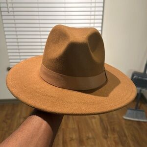 Light brown with red on the inside hat